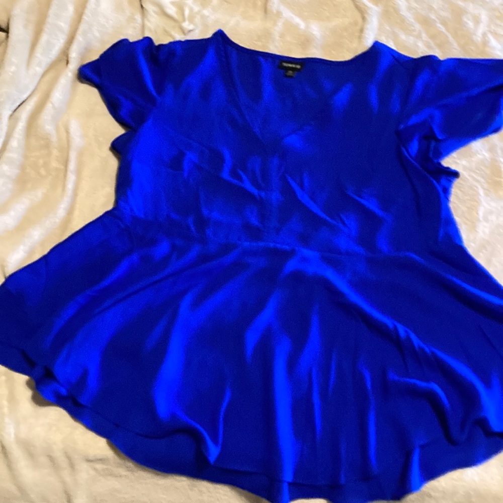 Torrid electric blue peplum blouse